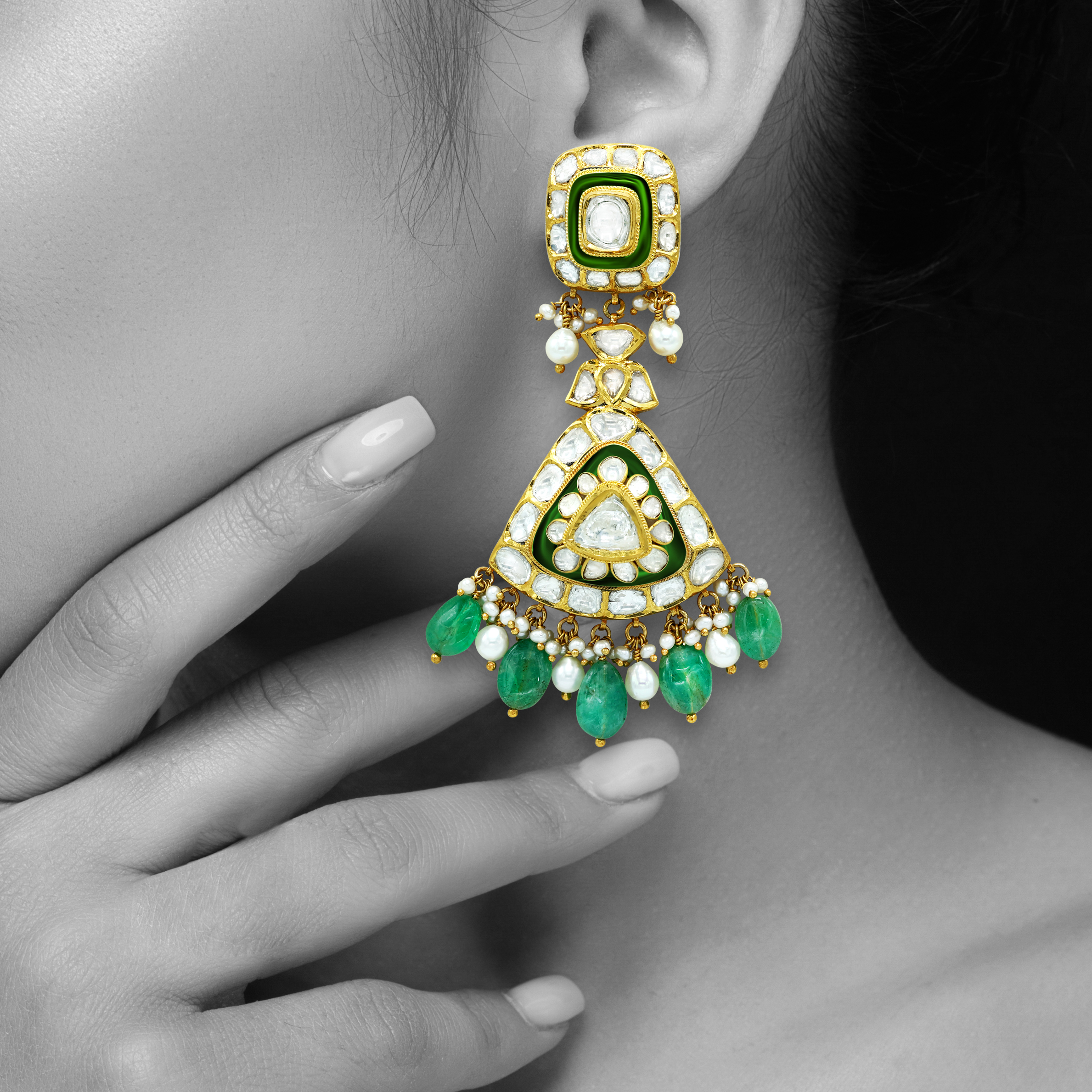 Earring with (SNO6042-KMNE3257) Necklace