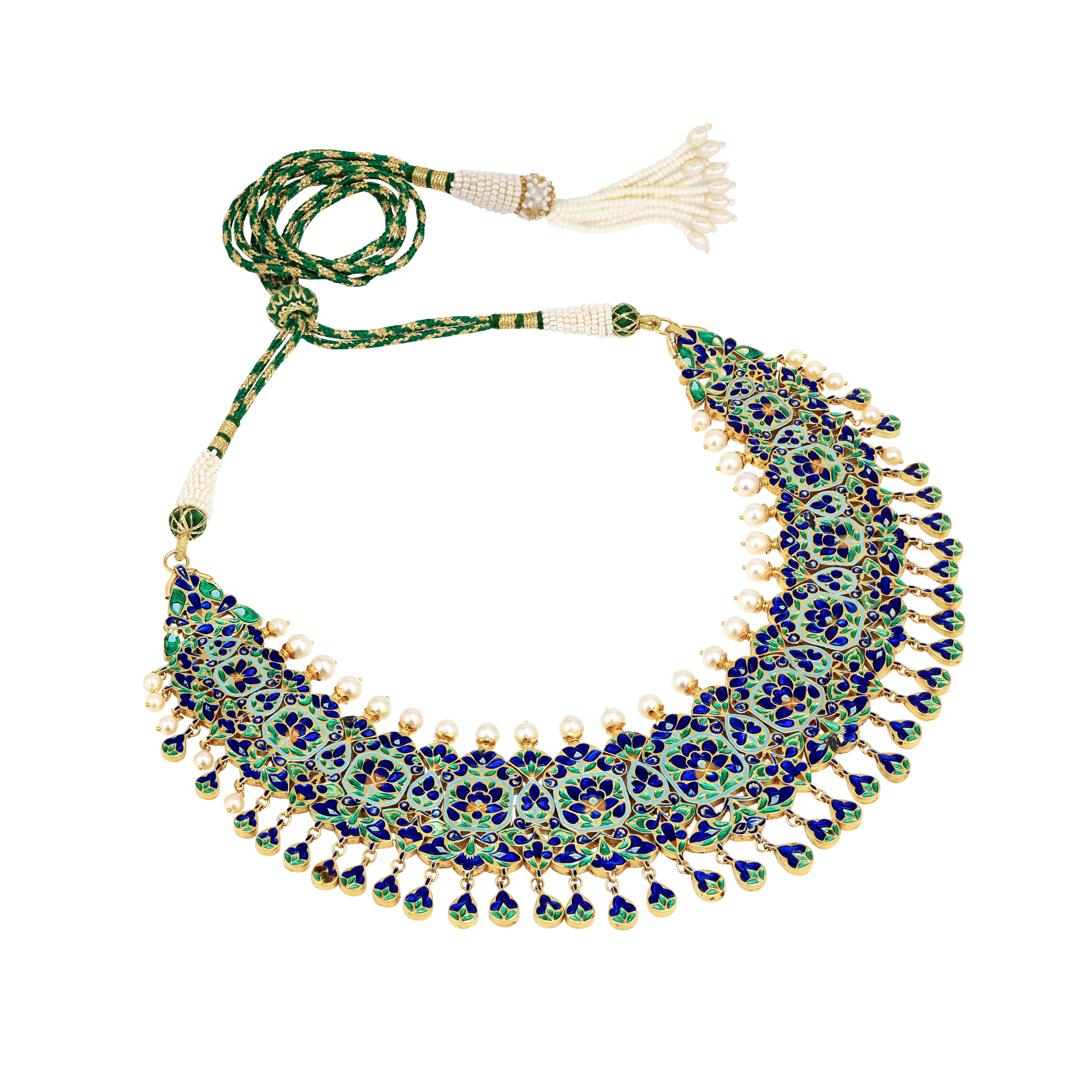 Traditional Polki Jadau with Emerald-Ruby Accents
