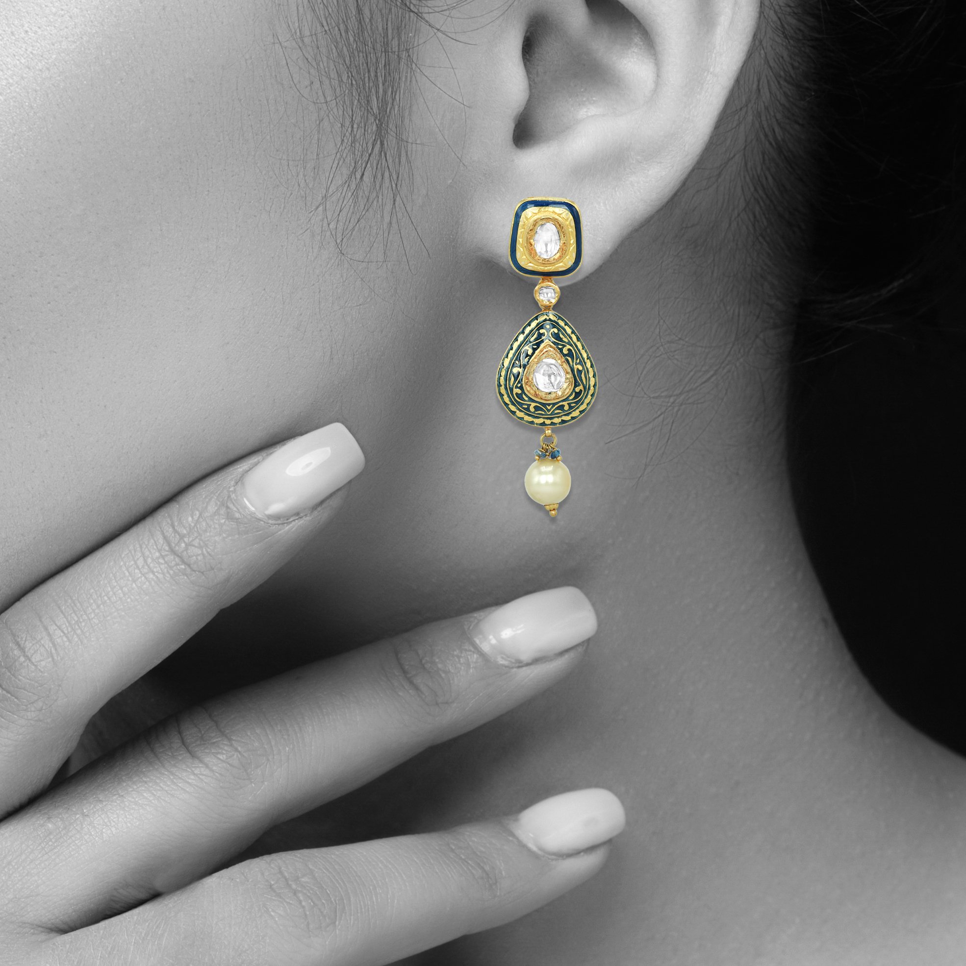 Earring with (SNO6330-KMNE3349) Necklace