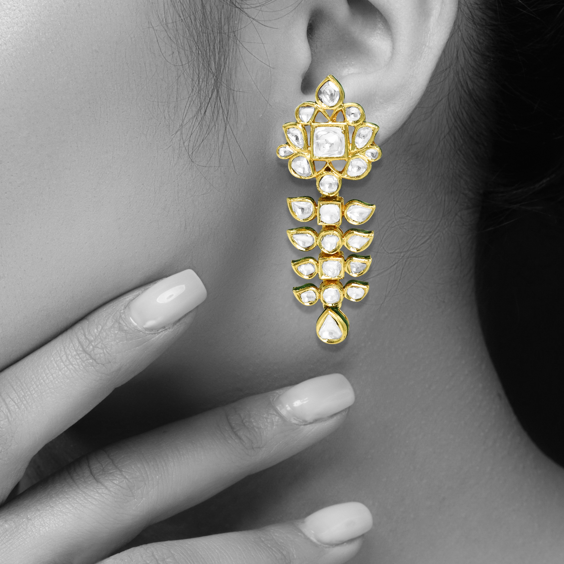 Earring with (SNO6141-KMNE3313) Necklace