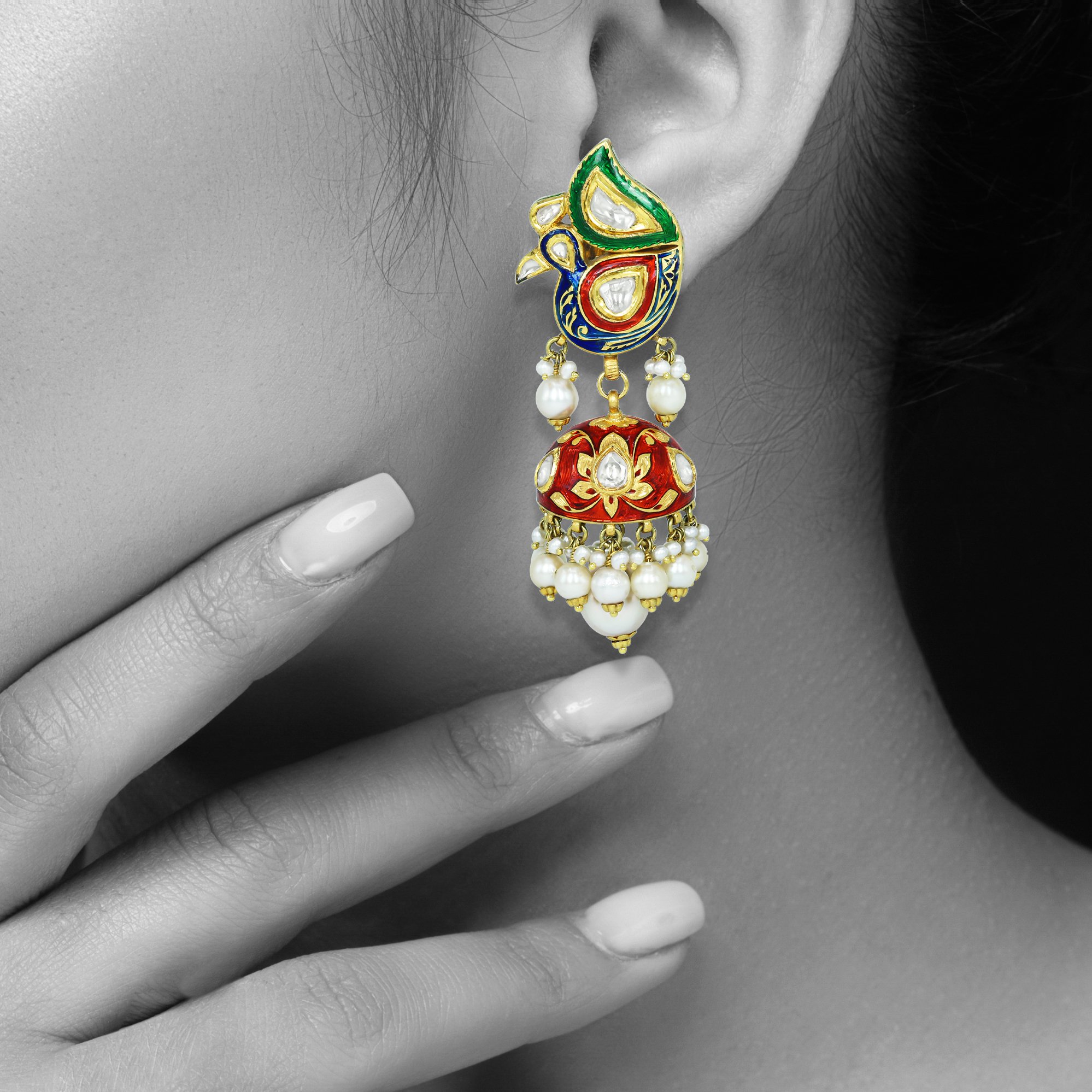 Earring with (SNO5847-KMNE3187) Necklace