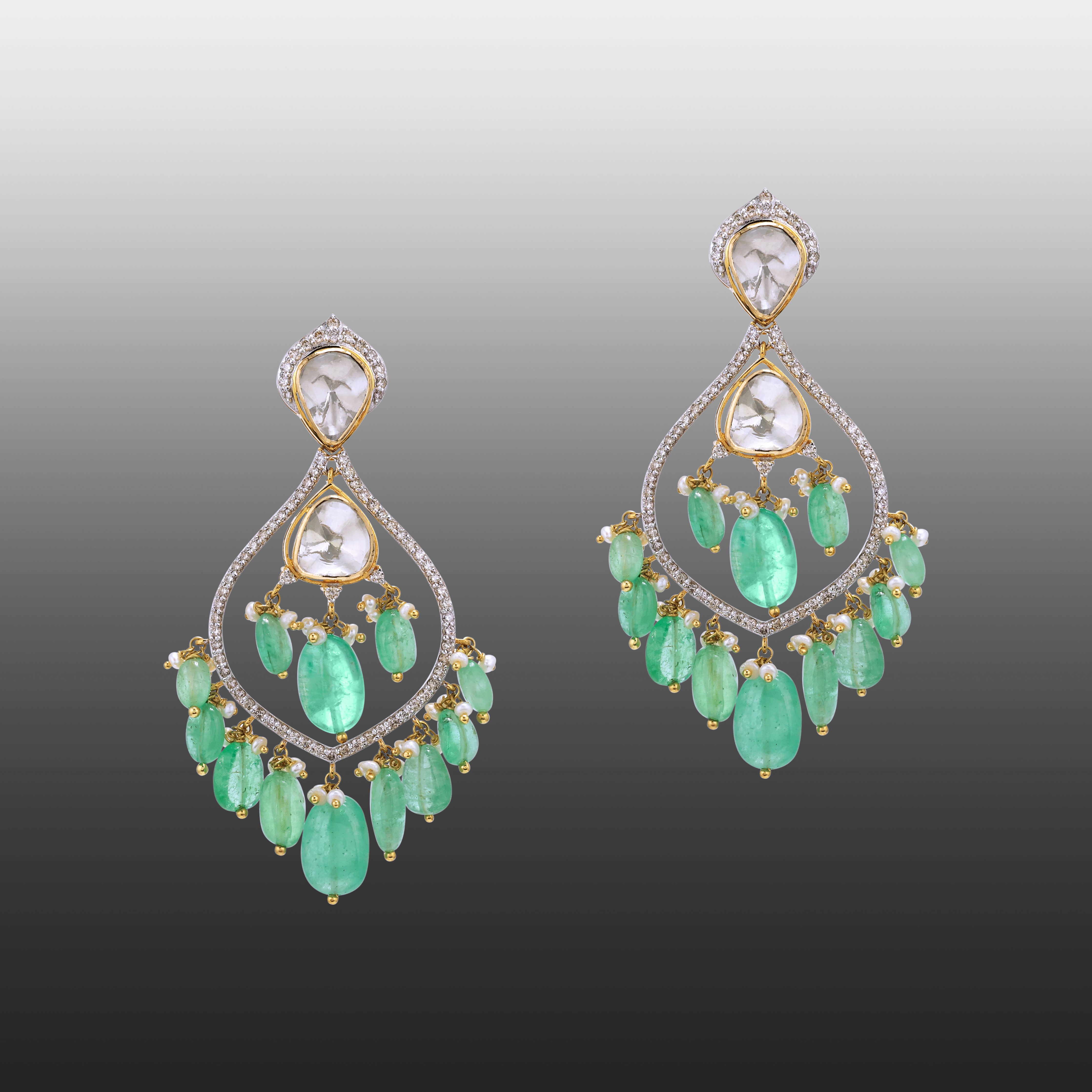 Russian Emerald Dangling Earring