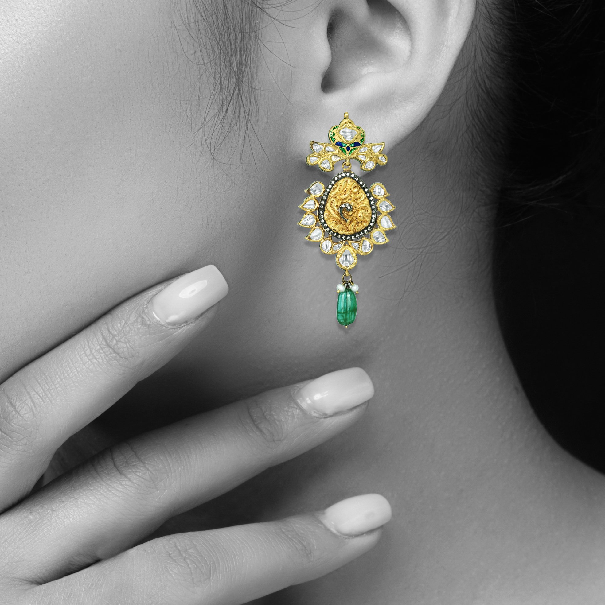 Earring with (NKCS0036-KMPE1117) Necklace