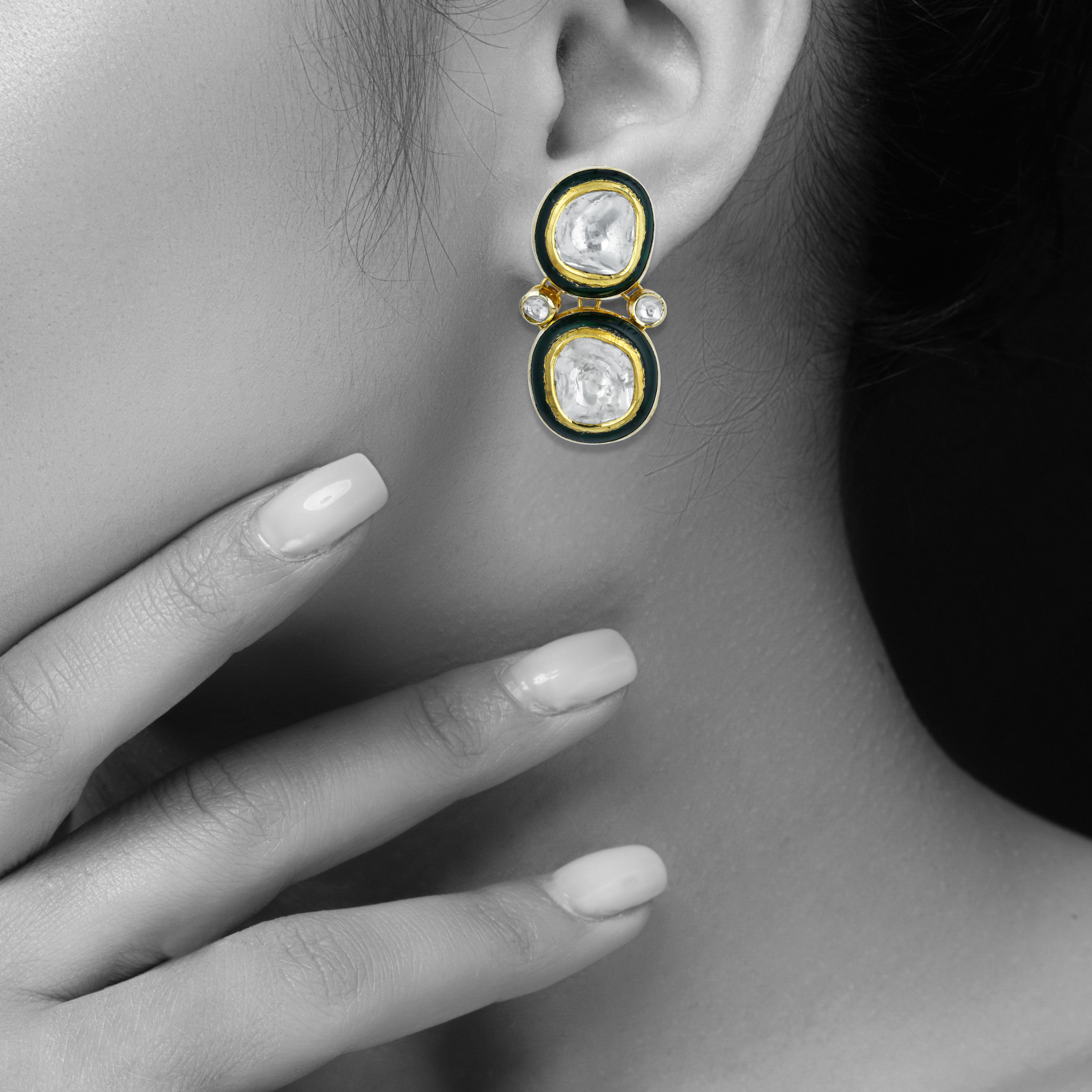 Earring with (SNO6611-KMNE3430) Necklace