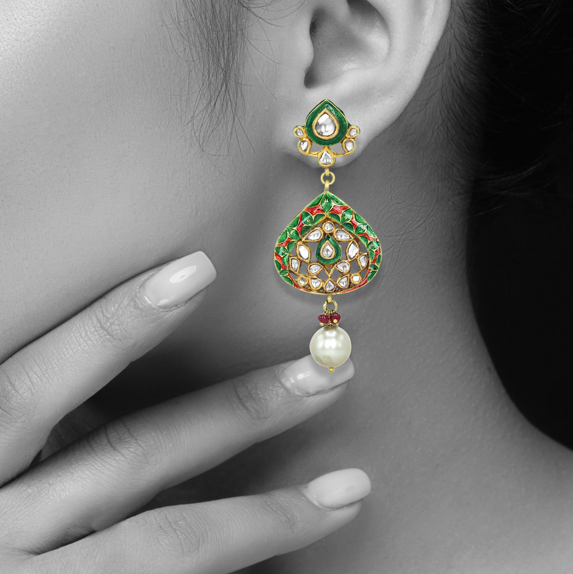 Earring with (SNO6226-KMPE1184) Necklace