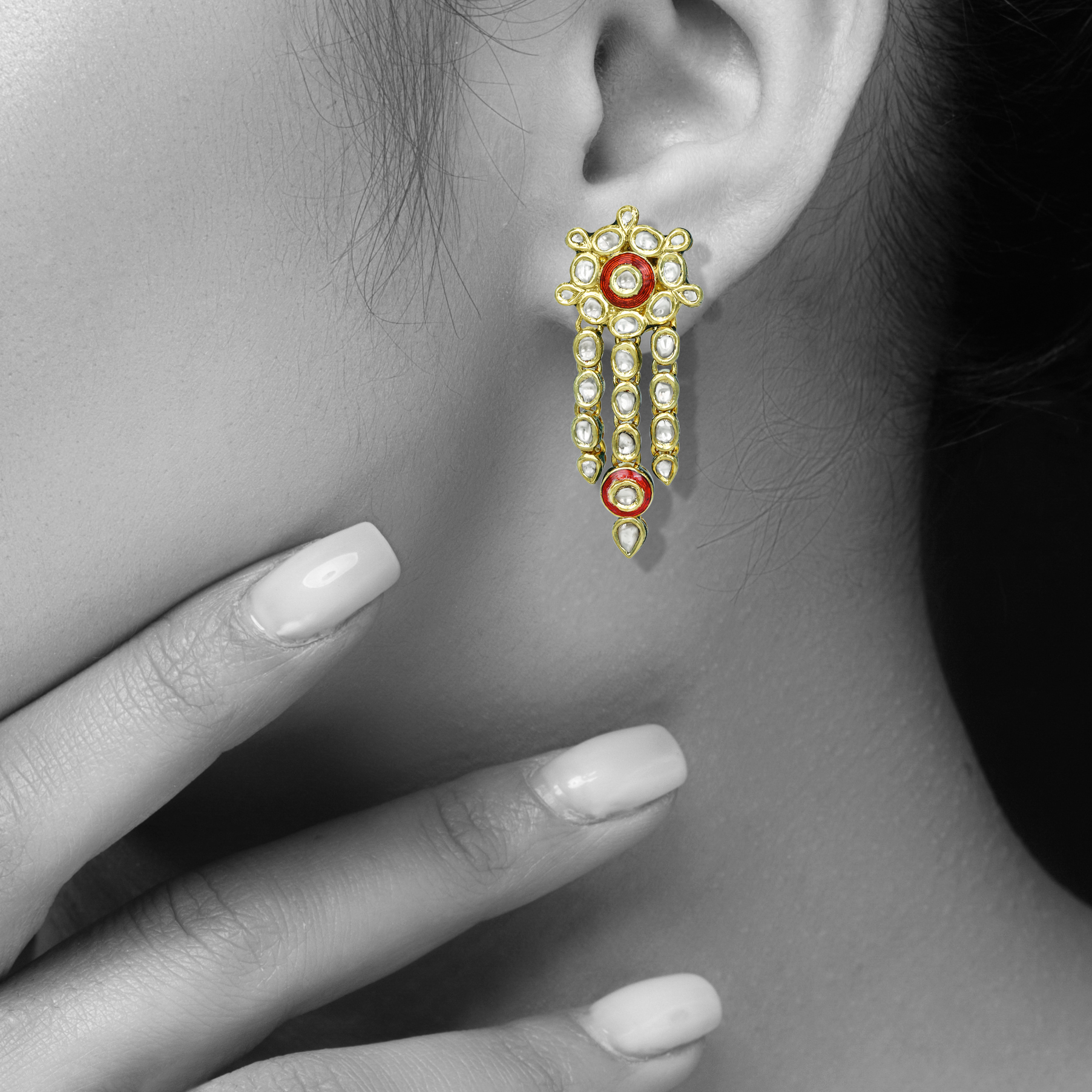 Earring with (SNO6172-KMNE3302) Necklace