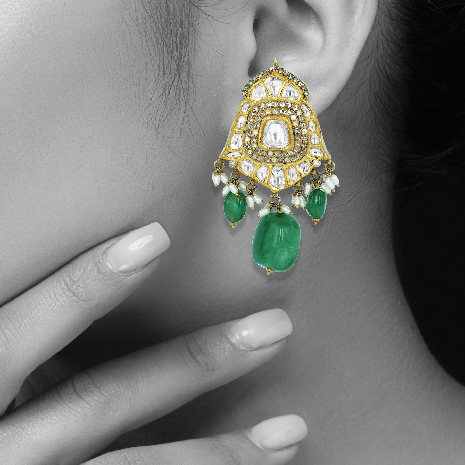 Earring with (SNO5605-KMNE3117) Necklace