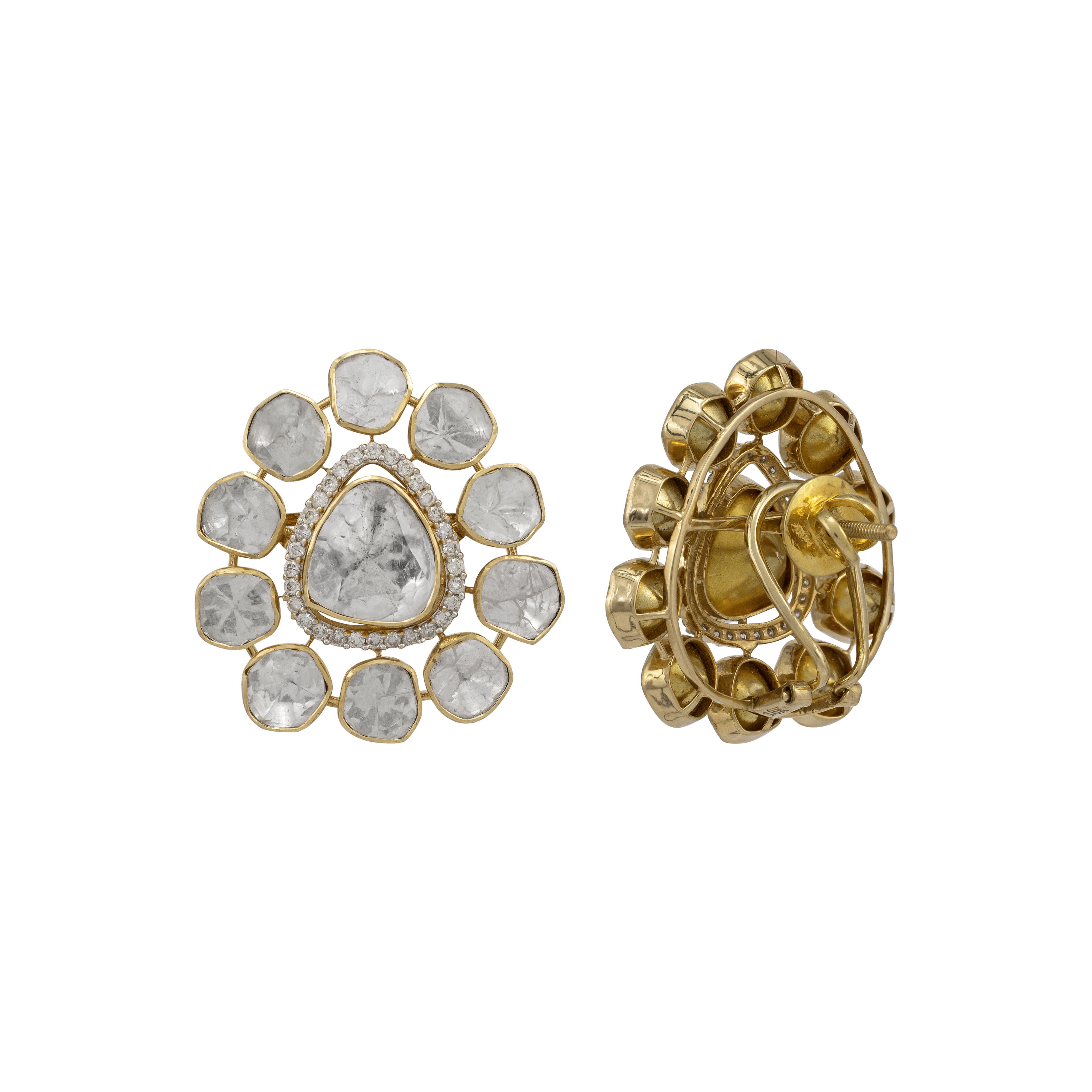 Modern Polki Diamond Studs with Timeless Appeal